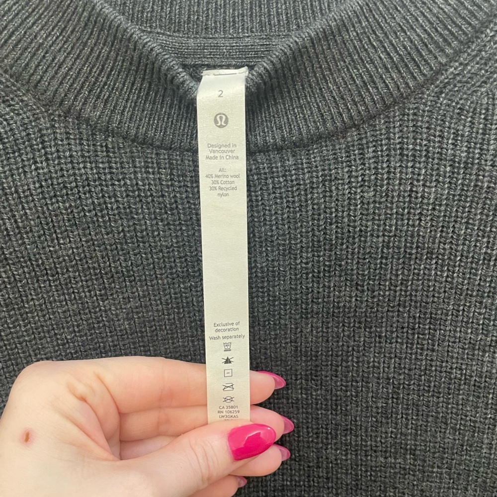 lululemon athletica Dark Gray Crew Neck Sweater - Picture 6 of 8